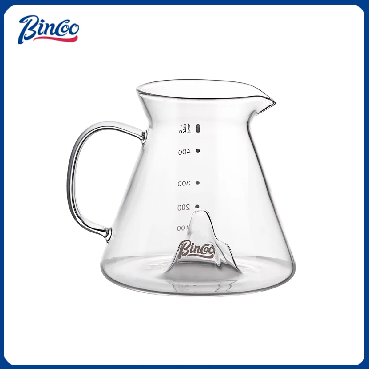 BINCOO 450ml Pour Over Coffee Dripper Glass Sharing Pot Funnel Drip Coffee Maker Hand Brewed Cup Coffee Set with Filter Paper