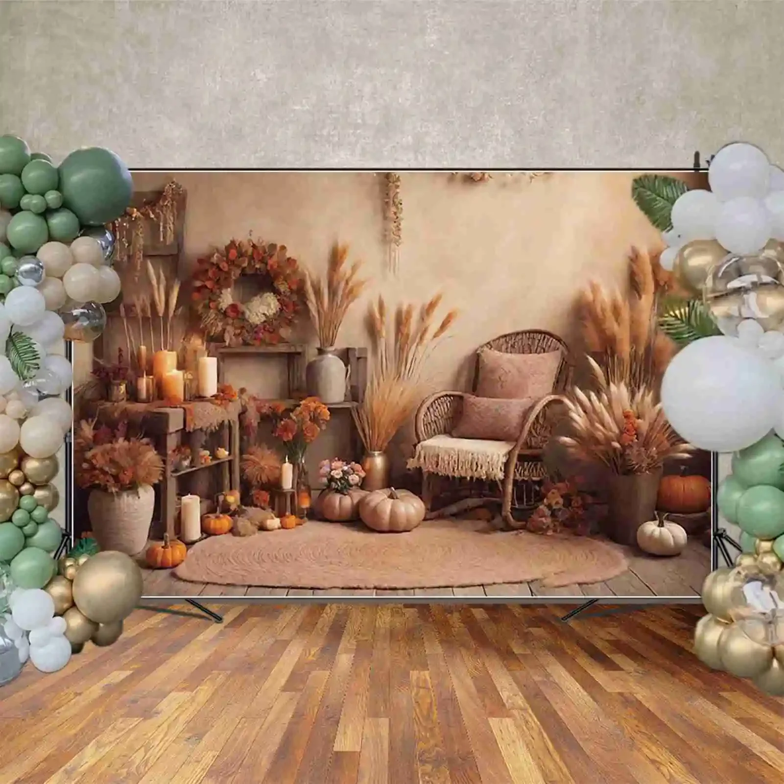 MOON.QG Boho Anniversary Photography Background Coybow Decoration Autumn Photozone Backdrop Children Studio Photobooth Props