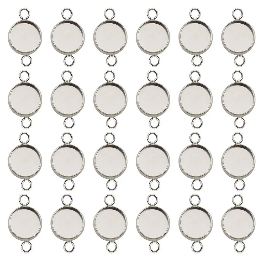 50Pcs Stainless Steel Jewelry Making Pendant Base DIY Craft Supplies for Necklace Bracelet Keyring Anklet Sweater Chain Fashion