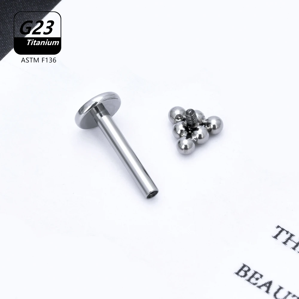 10Pcs ASTM F136 Titanium Spherical Cartilage Tragus Pircing Earrings 16G Cross Zircon Bead Daith Piercing Jewelry Wholesale