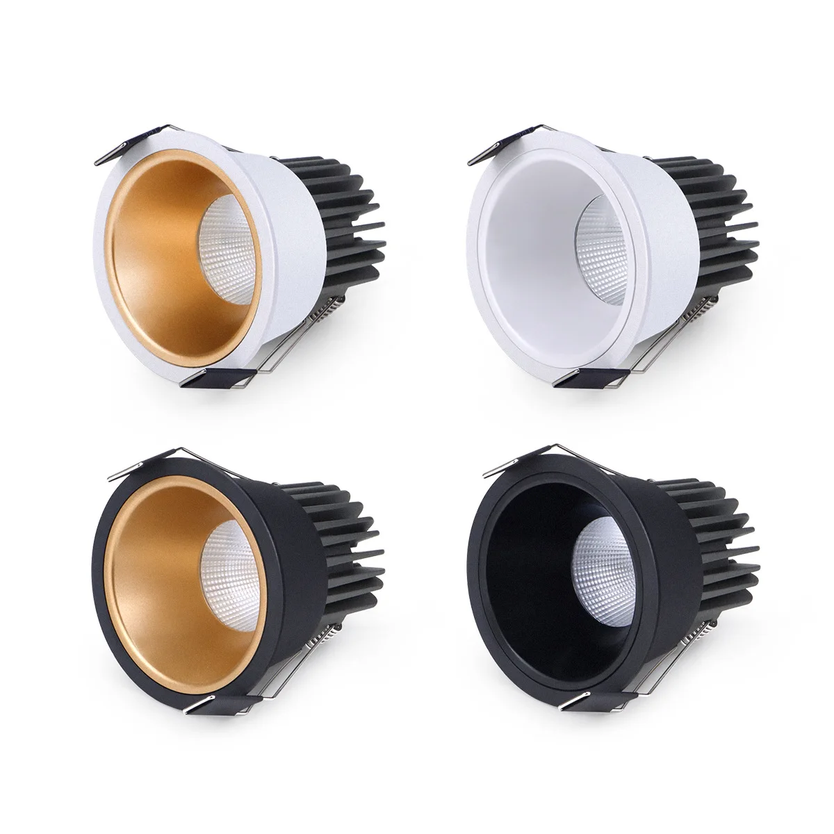 Anti-glare LED COB Spotlight 12W 15W 18W Dimmable Recessed Downlight 7W 10W 60° All Aluminum 2200K 2700K 3500K Interior lighting