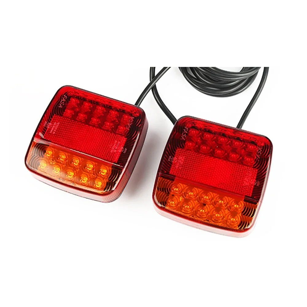 ATVOV Rear Towing Tail Light 12V 24V 10m LED 7 Pin Trailer Universal Brake Stop Lamp License Number Plate Reflector Waterproof