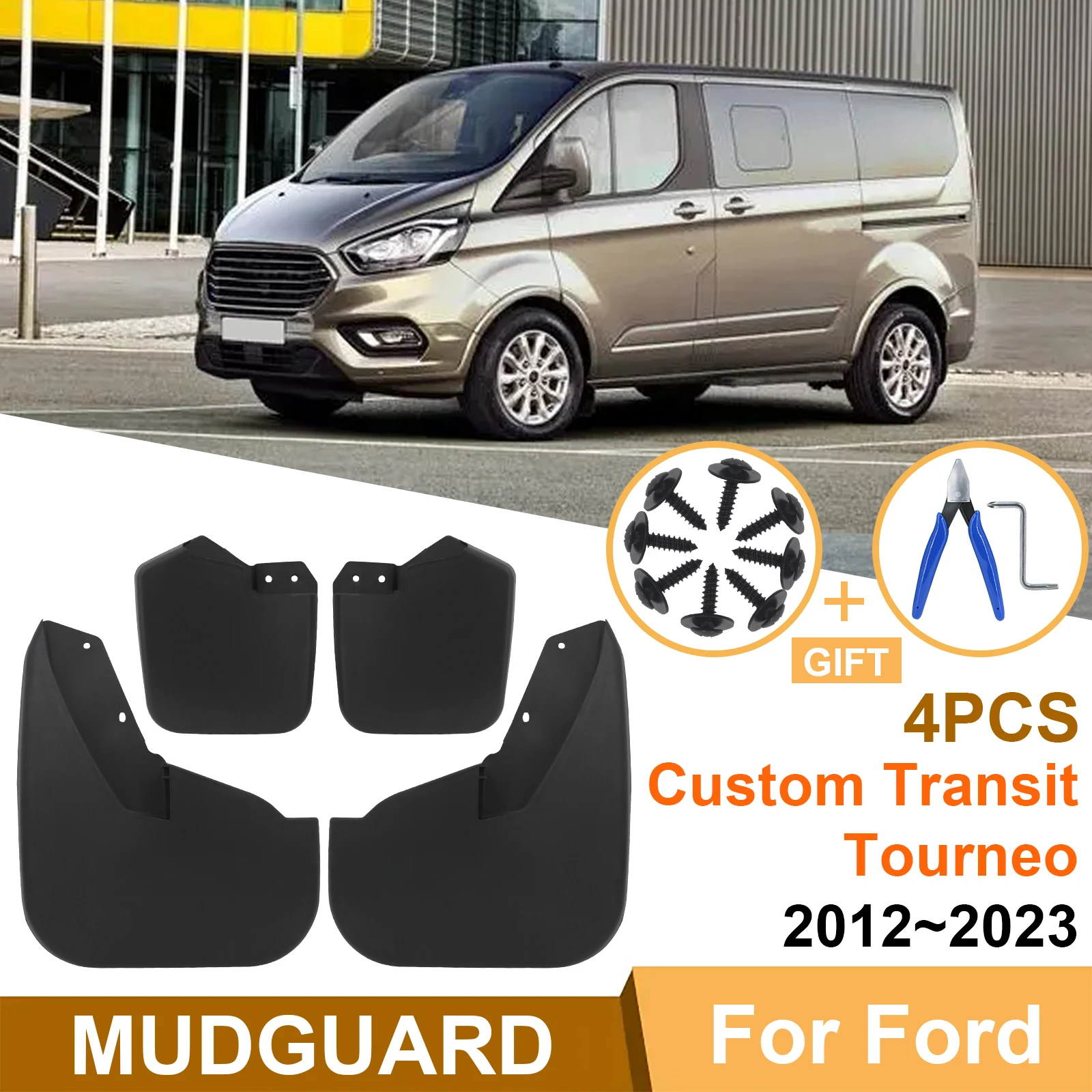 Car Mud Flaps For Ford Custom Transit Tourneo 2012-2018 Mudguards Fender Mudflaps Front Rear Splash Guard Cover Auto Accessories