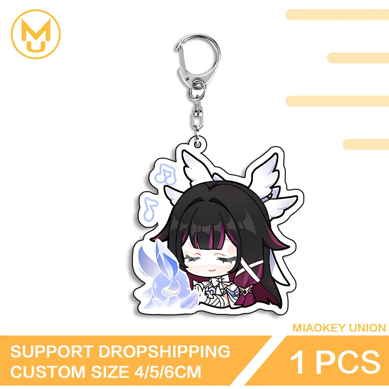 Genshin Impact Kawaii Columbina doppelseitiger Acryl-Schlüsselanhänger, hochwertiger dekorativer dekorativer Schlüsselanhänger für Taschen und Schlüssel