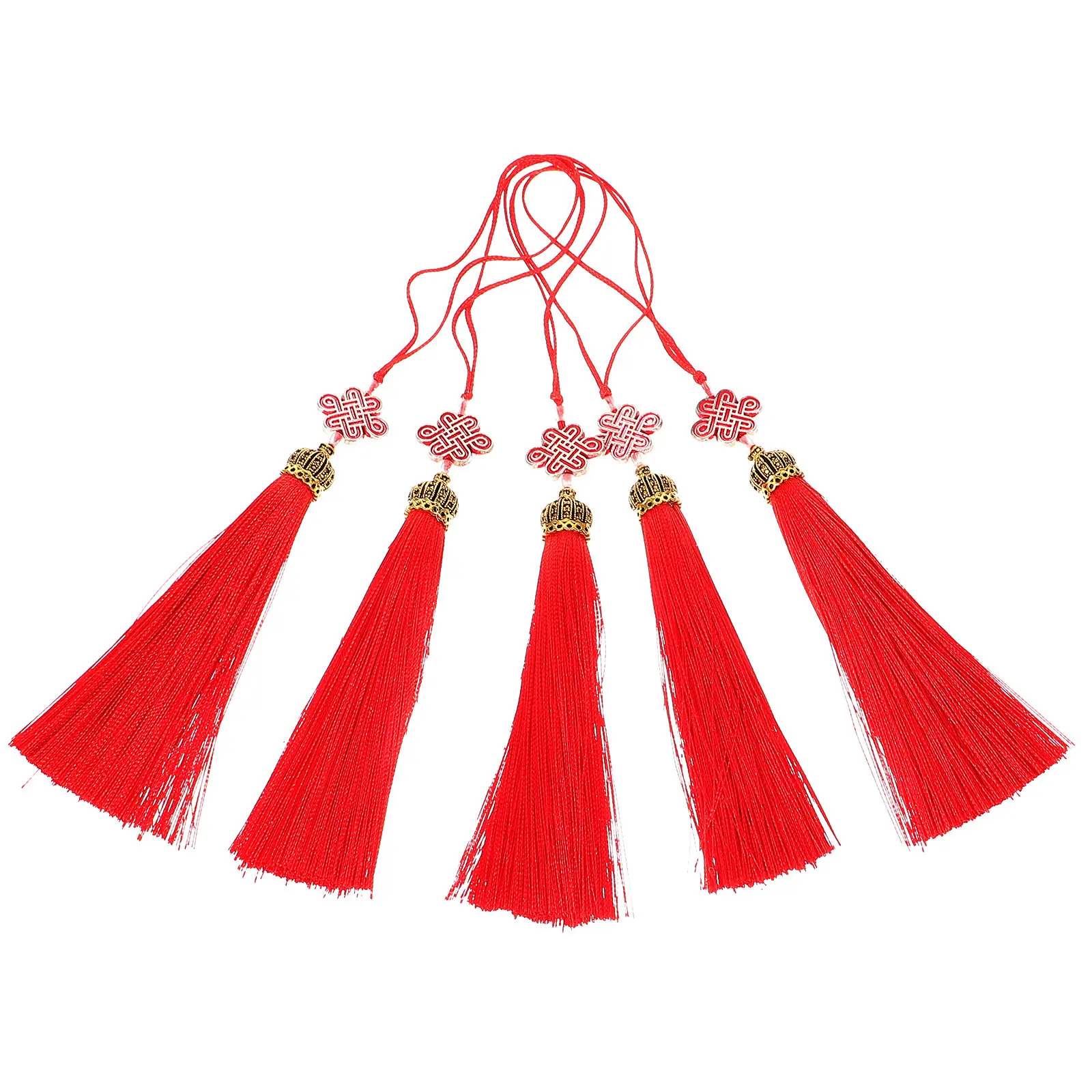 5 Piece Chinese Knot Tassel Hanging Pendants Traditional Lunar New Year Decorations Car Door Wall Ornaments