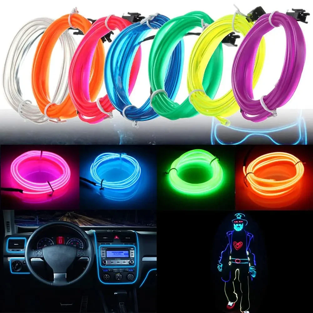 

DIY collocation LED EL Neon Strip Car Interior Decorative Lamp Wire Auto Flexible Ambient USB Light Party Atmosphere Glow Diode