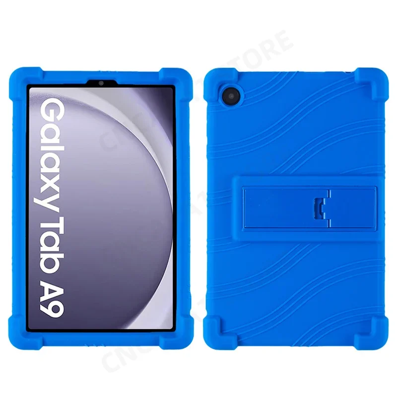 4 addensare Cornors Cover morbida in Silicone con cavalletto per Samsung Galaxy Tab A9 8.7 \
