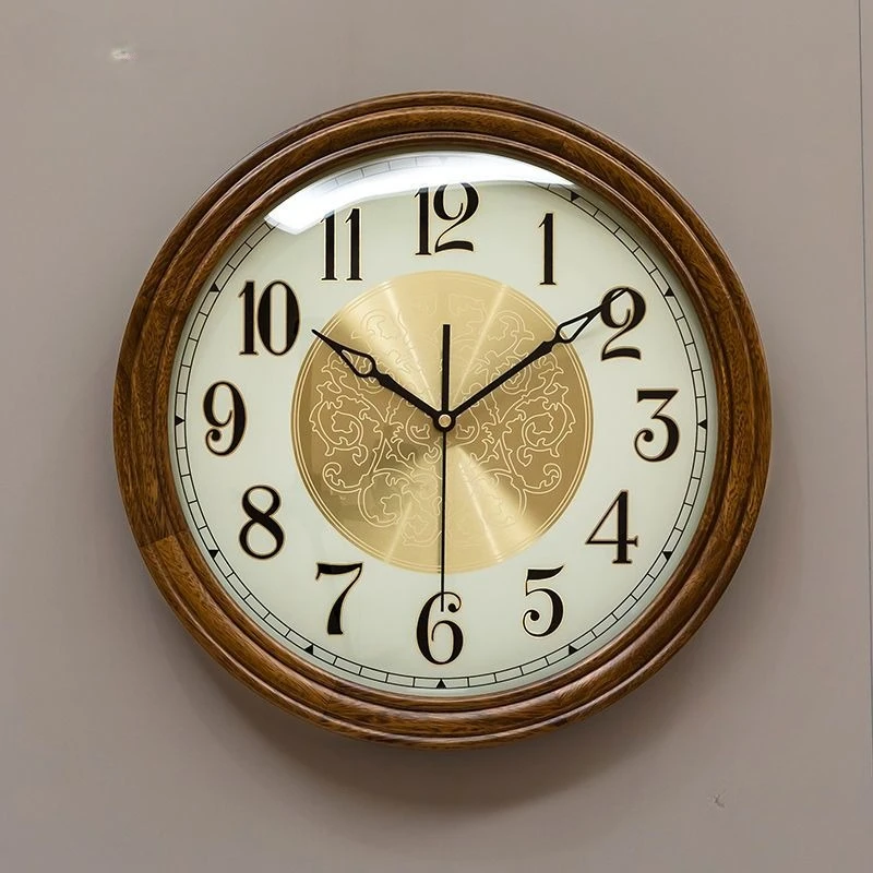 Wooden Wall Clocks Bedroom Wall-mounted Clock Silent Movement Quartz Clock European Household Minimalist Decoration Clocks