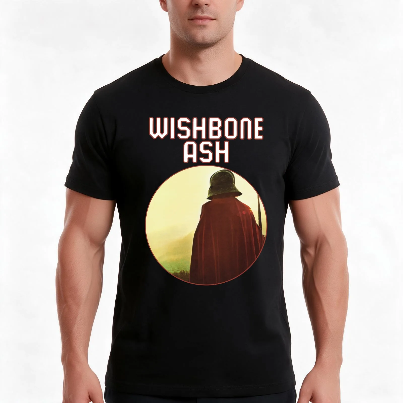 Wishbone Ash - Argus T-Shirt, Summer Casual Cotton Tee, Oversized Streetwear Tops, Vintage Graphic Print, Loose Fit Short Sleeve