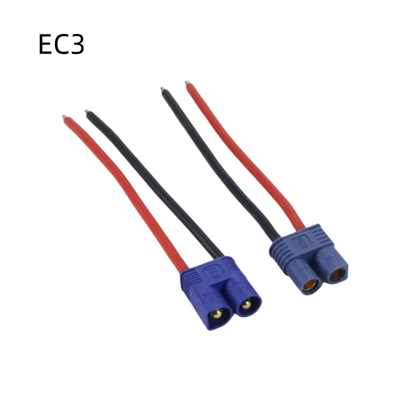 EC3 Male Female Bullet Connector Plug Pigtail Cable 10cm 16AWG Silicone Wire for RC Lipo Battery FPV Car Boat