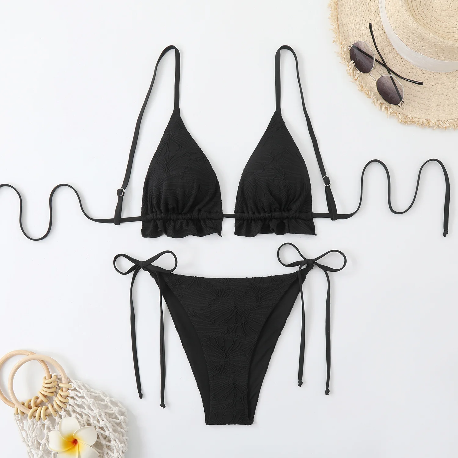 Bikini Bikini Special Fabric Split Swimsuit Swimsuit Women's Single Sexy 2 Pieces Tankini Swimsuits Women Biquinis Set Bathing S