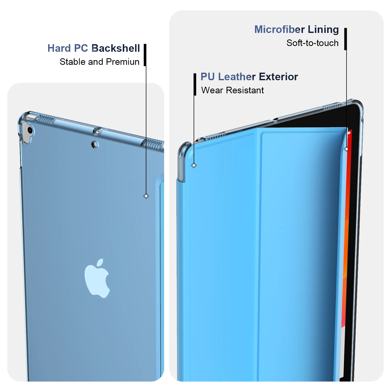 Apple iPad 第 7 / 8 / 9 世代ケースカバー 10.2 "Air 3 Pro10.5 インチスマート磁気レザー