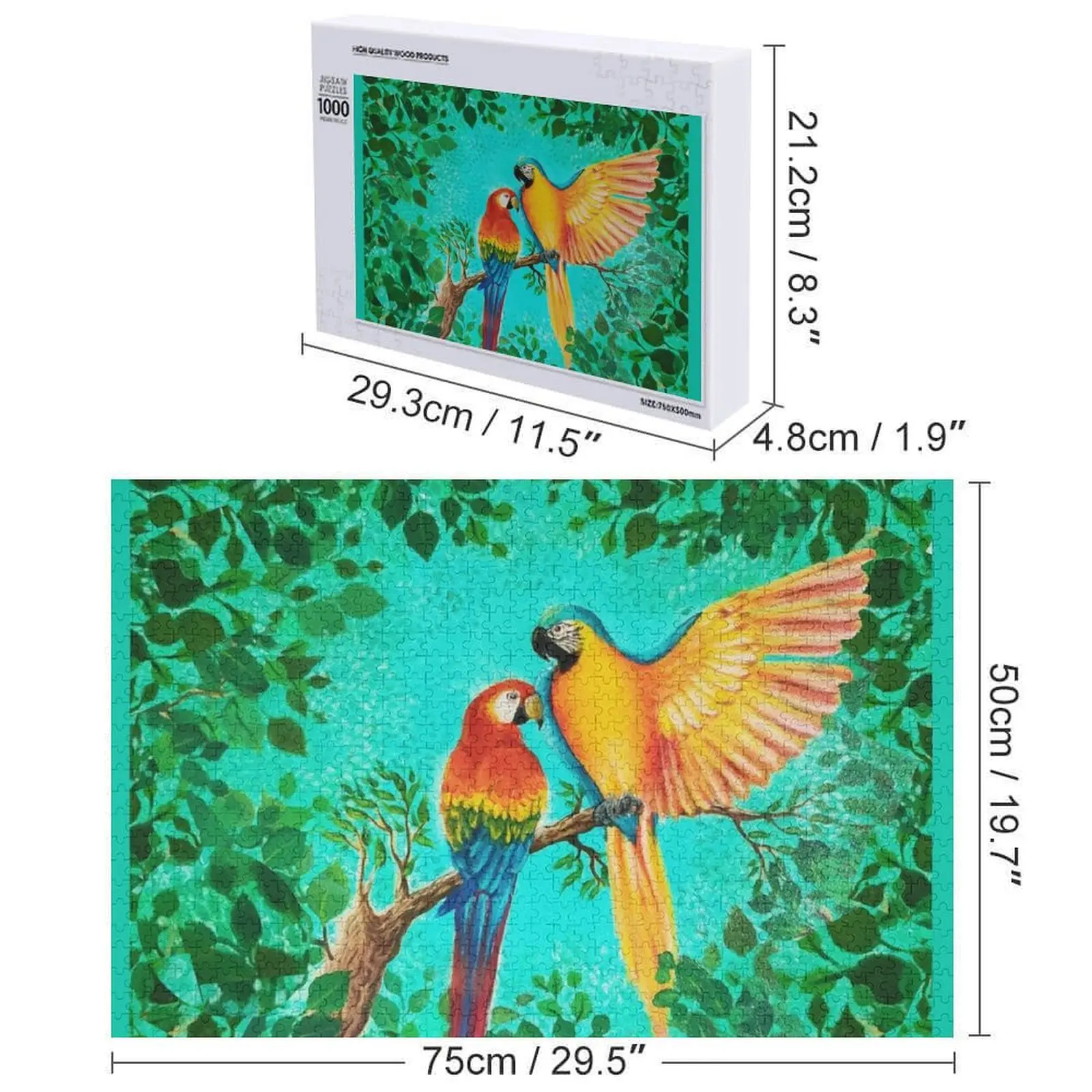 الجنة الاستوائية الببغاوات الببغاوات بازل قطع صورة شخصية هدية الخشب الكبار ديوراما اكسسوارات لغز