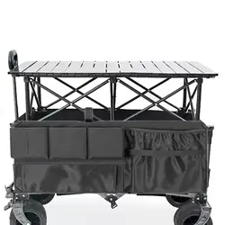Foldable Wagon Side Pocket Bag Large Capacity Picnic Cart Bag Storage Mesh Bag for Outdoor Camping Cart Beach