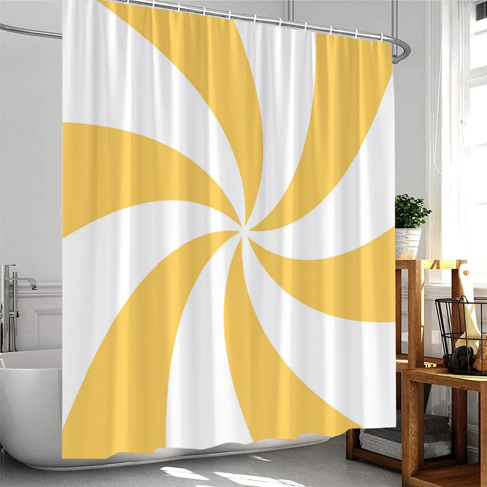 

Geometric Abstract Shower Curtain Simple Solid Colorful Vortex Art Bathroom Decor Pink Green Polyester Bathtub Curtain with Hook