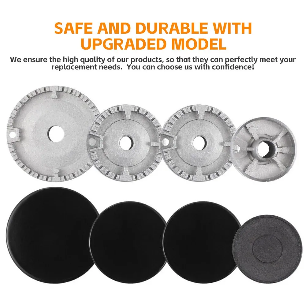 4Pcs Universal Gas Stove Burner Cap Flame Spreader Crown Set Fit Most Burner Lid
