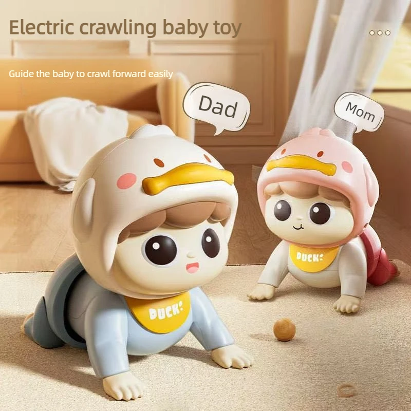 Music Crawling Doll Baby Toy Electric Crawling Toy Learning Crawling Guidance and Head-lifting Training Soothing Educational Toy