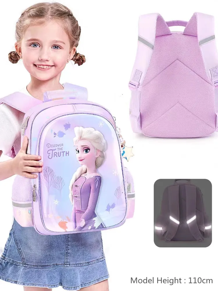 2023 Disney Frozen School Bags For Girls Elsa Anna Primary Student Shoulder Orthopedic Backpack Grade 1-3 Large Capacity Mochila