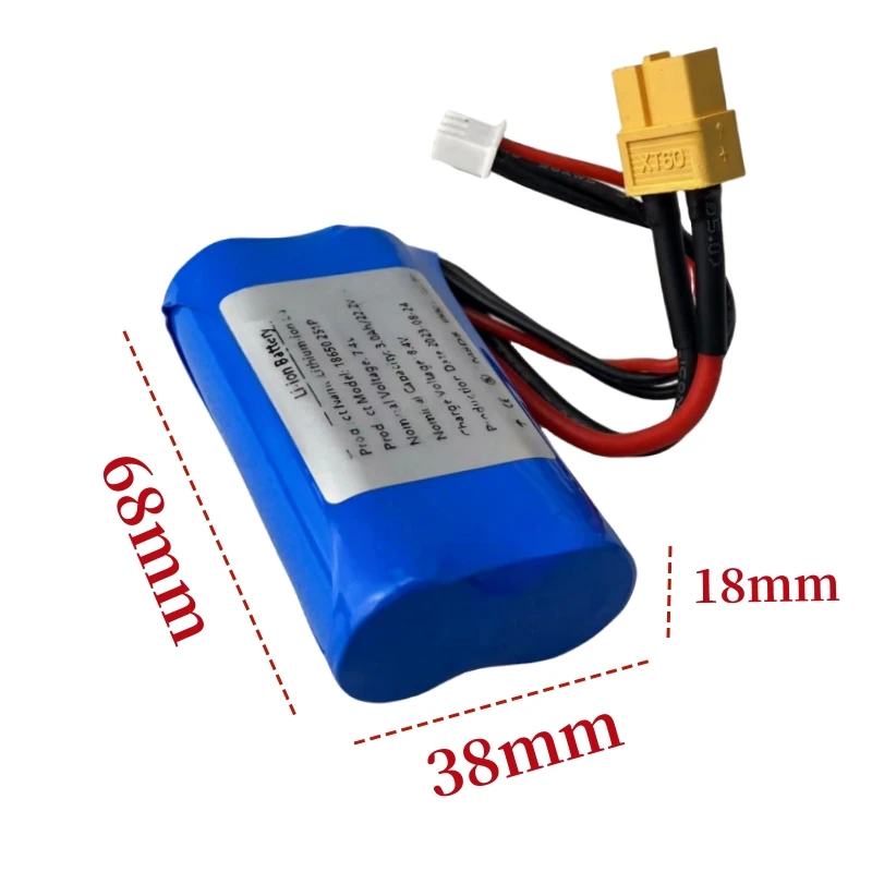 Batterie Li-ion 7.4V 3000mAh 2S1P pour modèle d'avion, télécommande, pièces RC