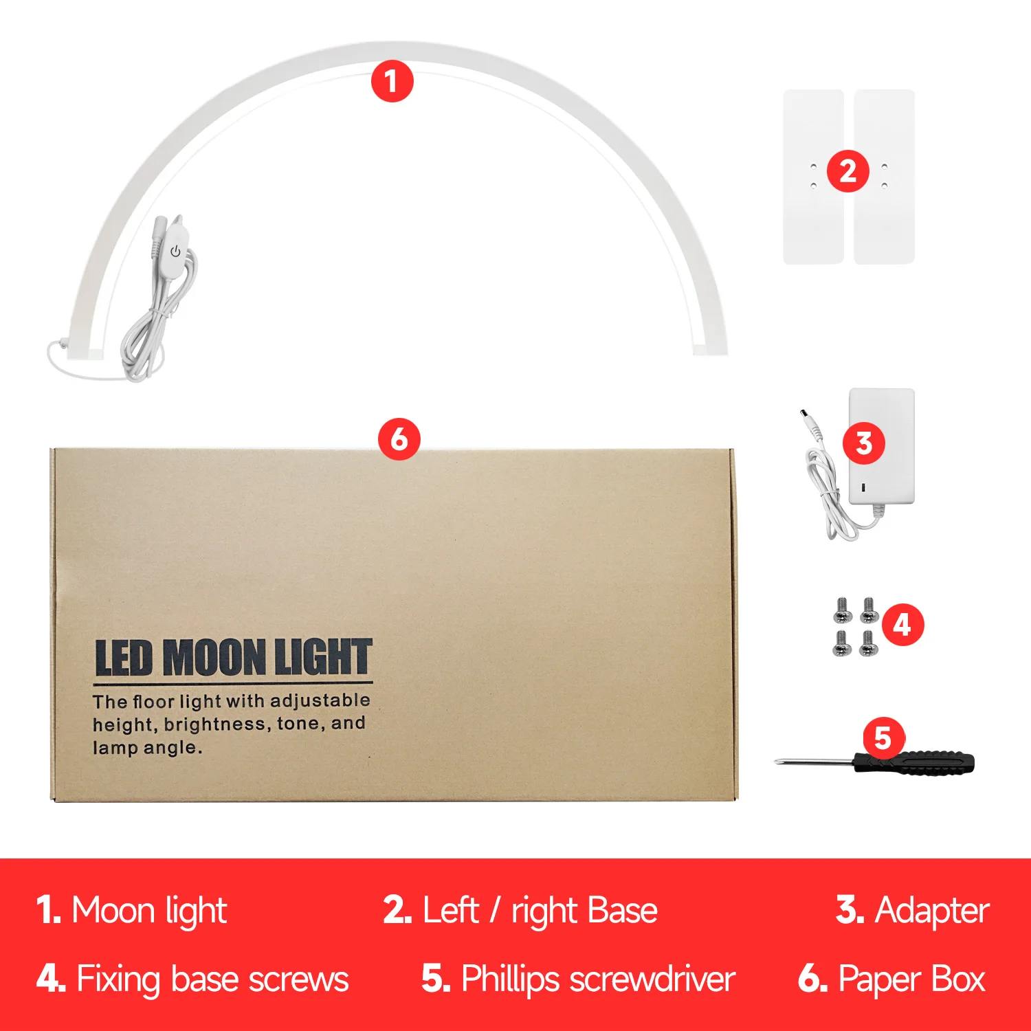 LOGO 30 inch 48W Beauty Salon Lighting Half-Moon Shaped Nails Care kit Desktop Arch Ring Led Lights Nail Art Light Manicure Lamp