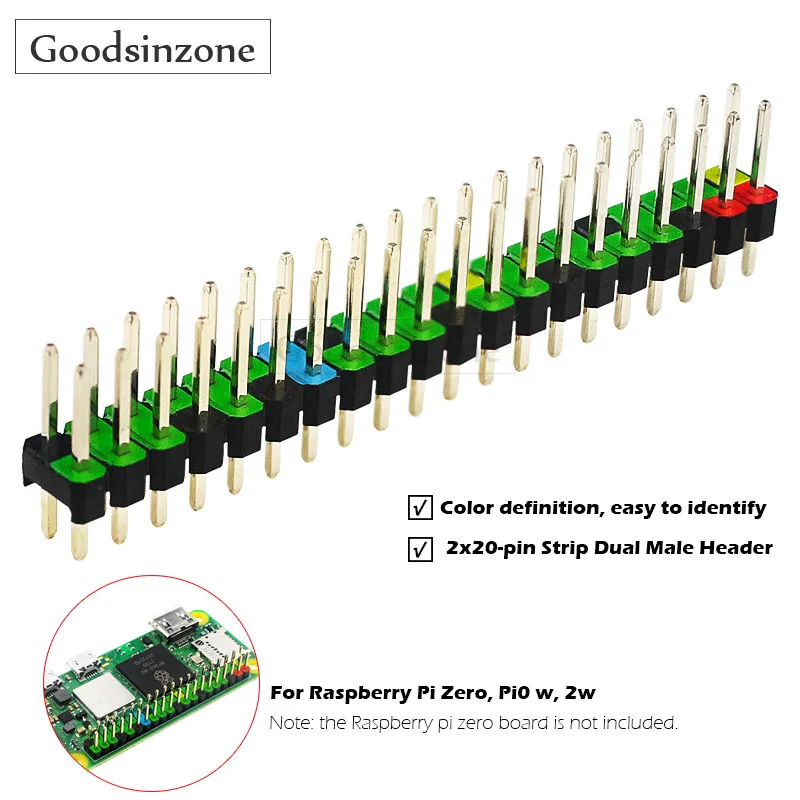 Raspberry Pi Zero 2 W Heatsink with 2x20-pin Strip Dual Male Header Kit,  Extender+Cooling Case for Raspberry Pi Zero, Pi0 w, 2w