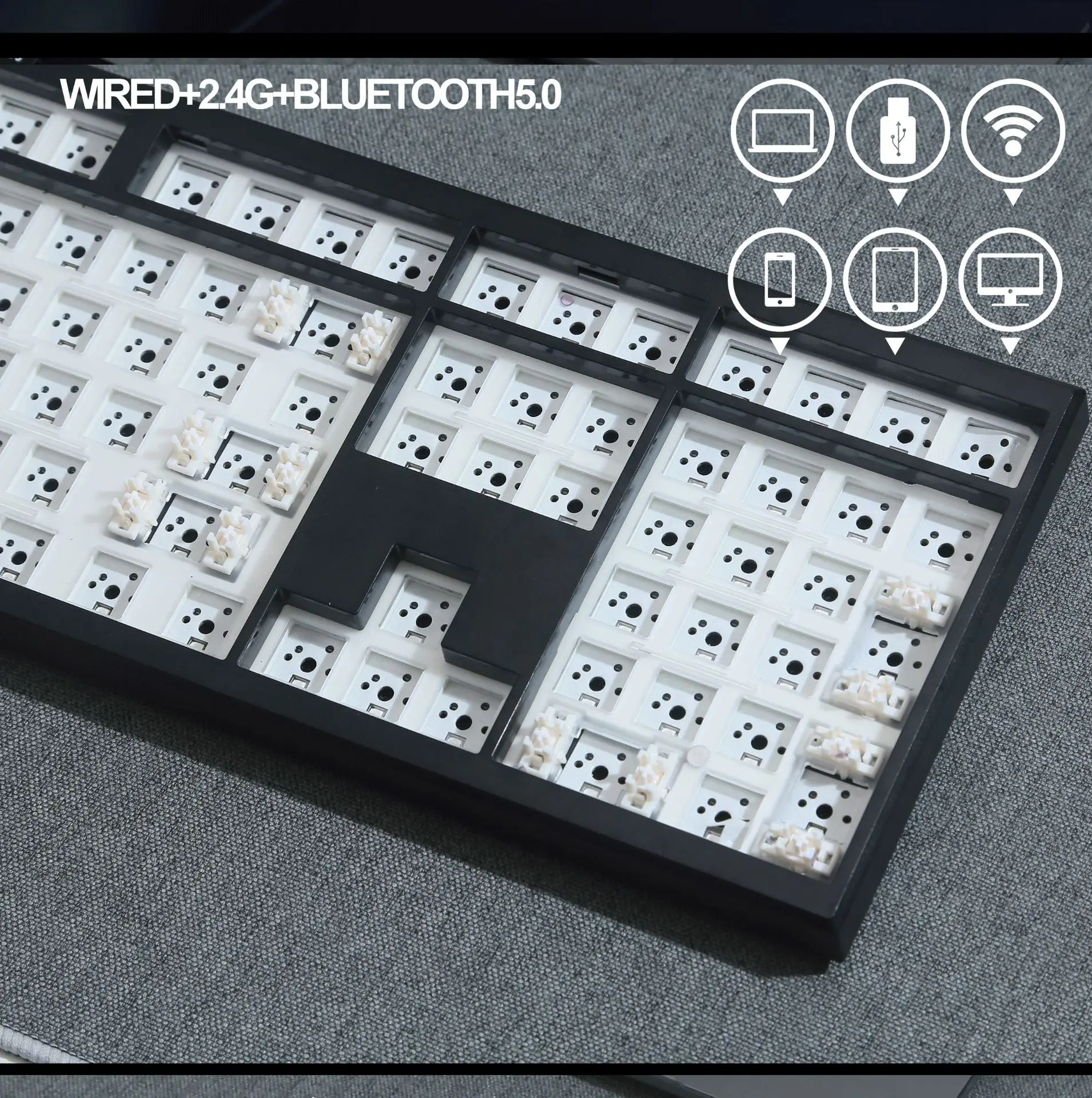 GMK108 Kit tastiera meccanica full-size - PCB wireless trimodale, sostituibile a caldo, programmabile tramite VIA/QMK