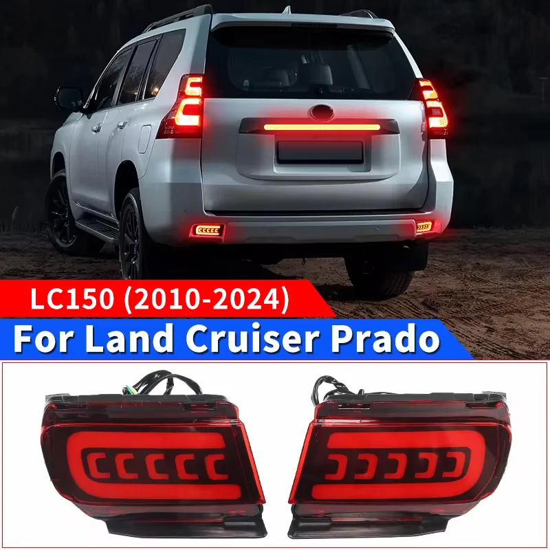 2pcs For 2010-2023 Toyota Land Cruiser Prado 150 Bumper Reflector Lights LC150 Exterior Accessories,Brake Lamps & Rear Fog Lamps