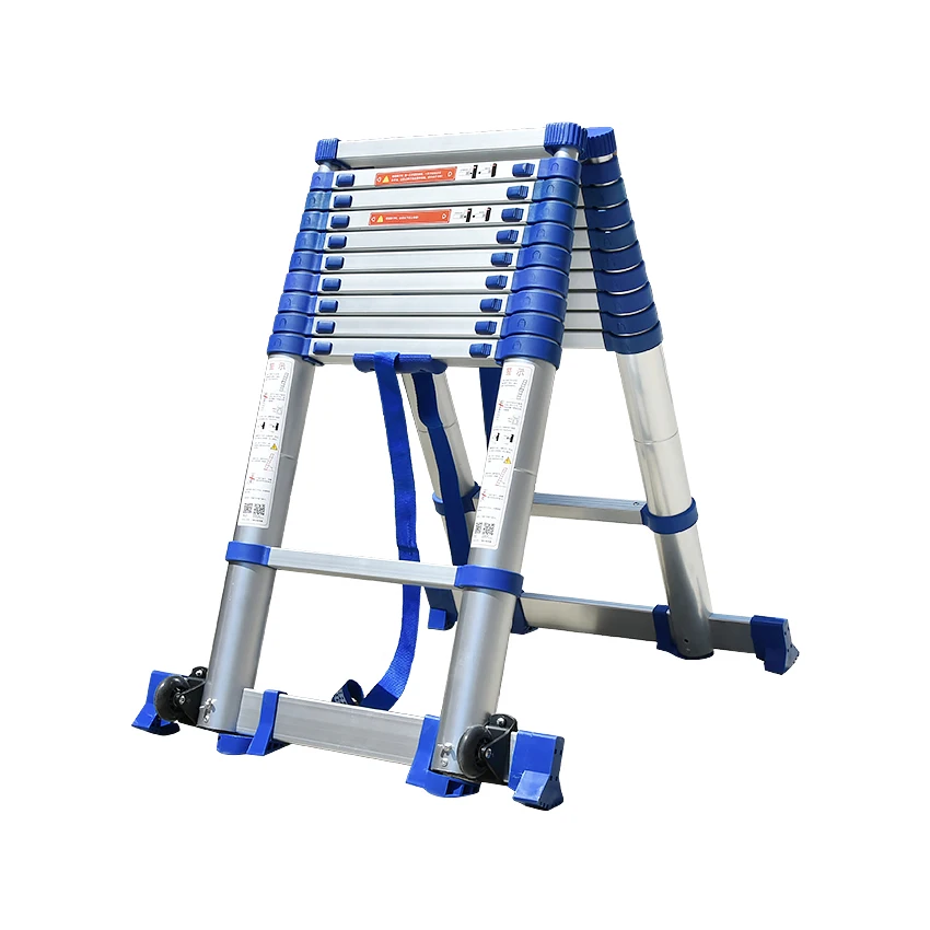 3.25M+3.25M High Quality Thickening Aluminium Alloy Herringbone Ladder Portable Household Telescopic Ladders 11+11 Steps JJS511