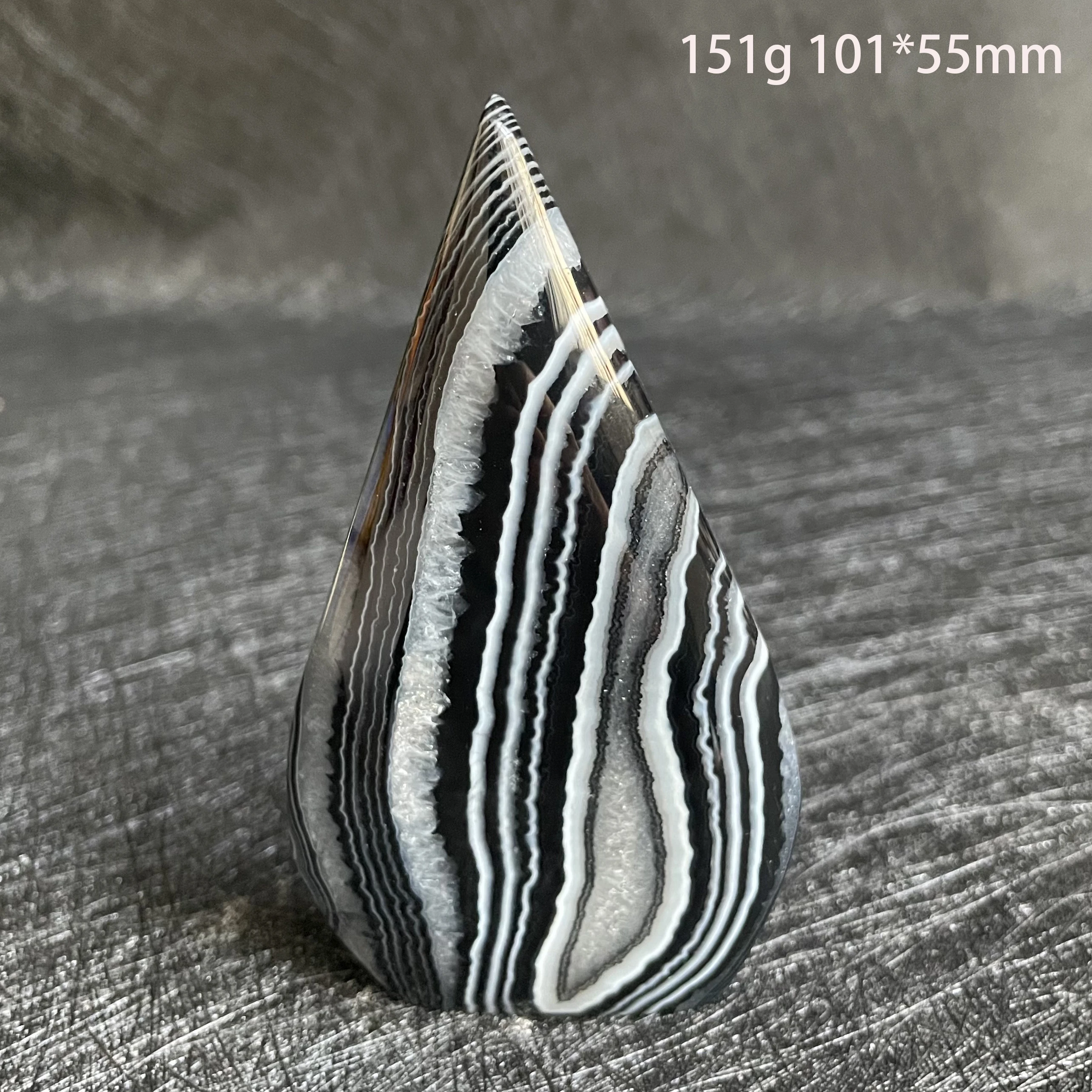 

Natural Stone Gemstone Black Onyx Stripes Free Form Torch Agate Tower Polished Crystal Reiki Healing Gift Room Decor Quartz