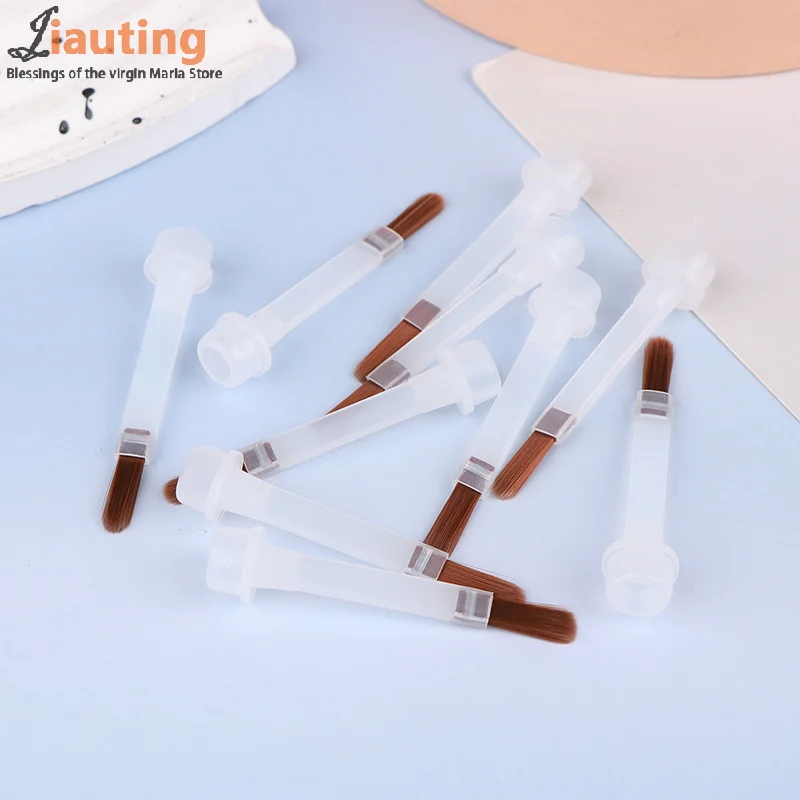 5/10/20Pcs Disposable Nail Polish Brush For 15ml Nail Polish Bottle Replacement Brush Brown Hair Nail Art Brush Applicators