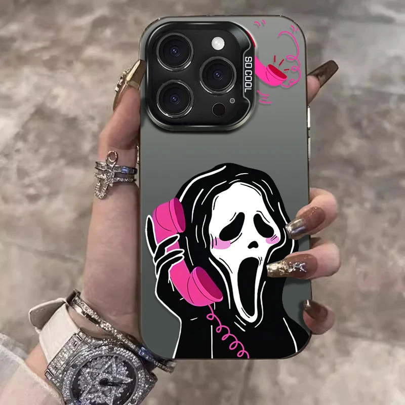 Чехол для телефона Scary Death Scream Ghost для iPhone 17, 16, 15, 14, 13, 12, 11 Pro Max Plus 17 Air 16E X XR XS Max, противоударный, полное покрытие