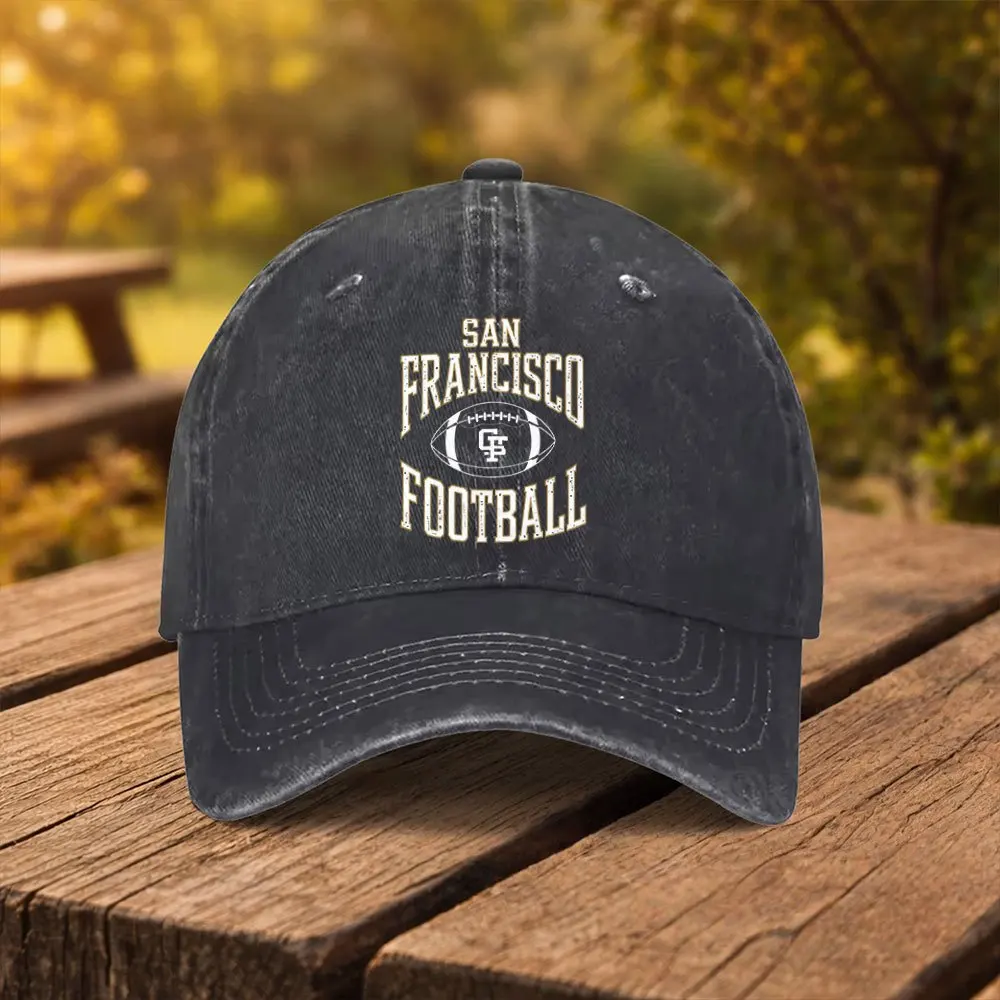 San Francisco Football Print Duckbill Cap - Unisex Adjustable Baseball Hat Suitable for Outdoor Sports, Fitness, Travel, Machine