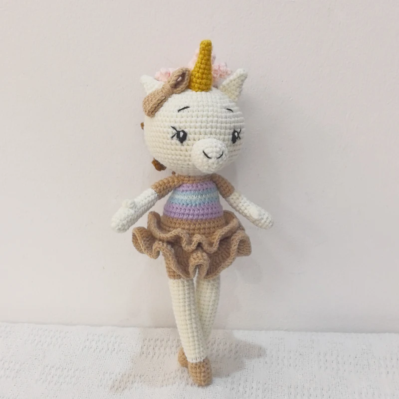 Handmade Knitted Soft Crochet Unicorn Plush dolls - Handcrafted Comfort Toy for Sleeping, Nursery Decor, Baby Shower Gift