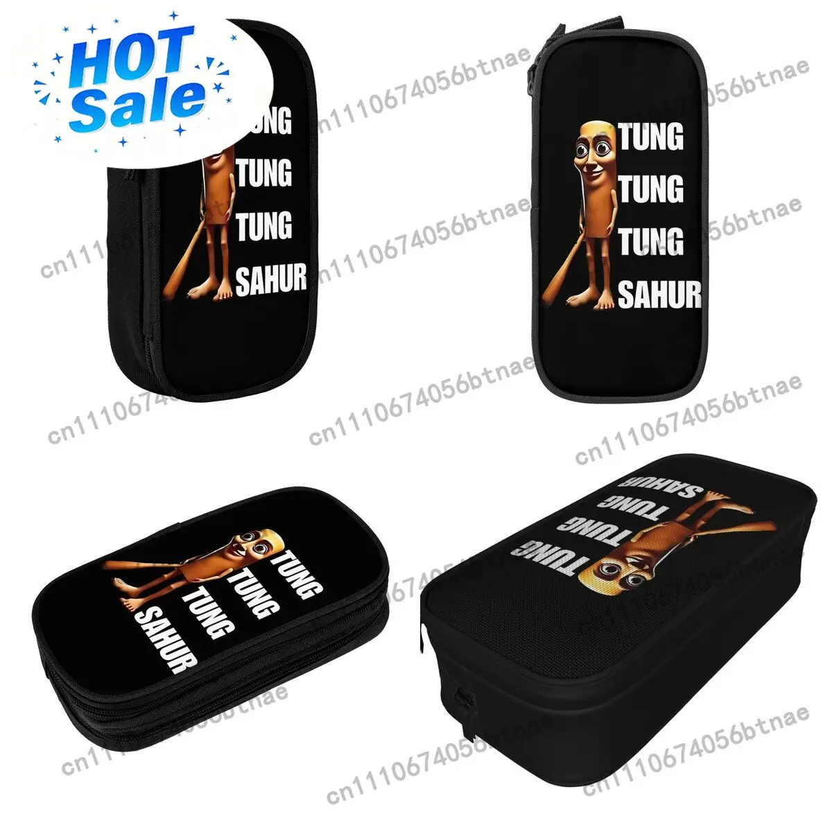 Tung Tung Tung Sahur Italian Brainrot Meme Pencil Case Pen Box Bags Girls Boys Large Storage Students Cosmetic Pencilcase