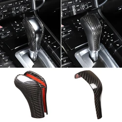 Real Carbon Fiber Car Gear Shift Knob Cover Trim Sticker For Porsche Cayenne 2011 2012 2013 2014 2015 2016 2017 Auto Accessories
