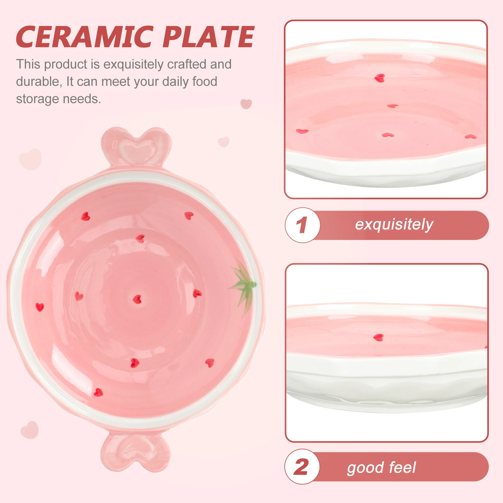 

Strawberry Ceramic Fruit Plate Creative Snack Dish Home Hotel Fruit Storage Container Salad Container Snack Holder