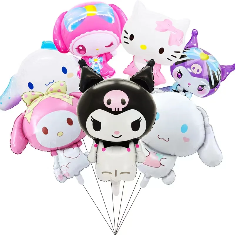 Cartoon Sanrio Balloon Kuromi My Melody Cinnamoroll Hello Kitty Foil Balloon Set Children's Birthday Party Decorative Toys