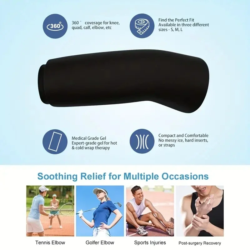 Hot & Cold Therapy Flexible Ice Packs Cold Therapy Compression Sleeve Reusable Gel Pack for Injury Cold Wrap for Knee Calf Elbow