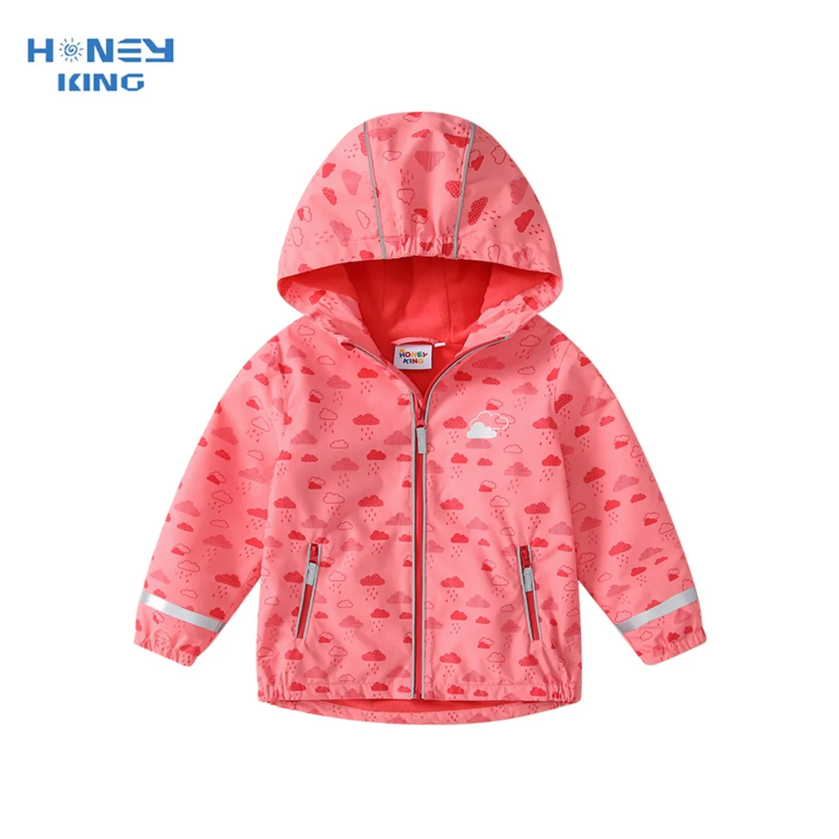 HONEYKING Softshell-Jacke für Kinder, wasserdichte Kapuzen-Fleece-Oberbekleidung für Babys, Kleinkinder, Regenmäntel, Kinderkleidung für Mädchen