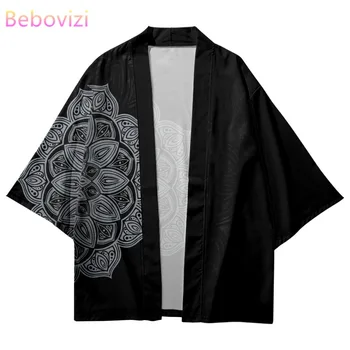 Streetwear Buddhismus Lotus druck traditionelle Kimono Strickjacke Männer Frauen Vintage Cosplay Mode japanische Samurai übergroße Haori
