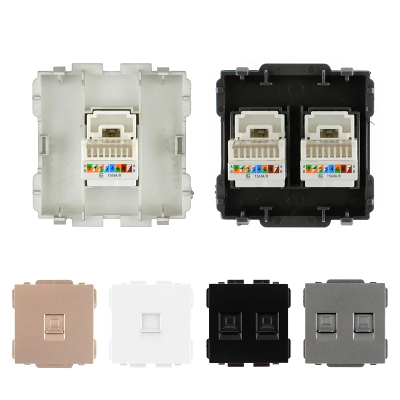 

Модуль розетки для выключателя питания, с рамкой из белого стекла, 110-250 В