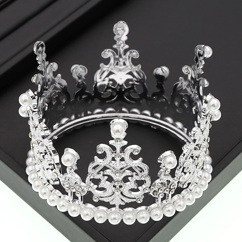 Rhinestone Crown Baking Cake Topper Headwear Decoration Children's Hair Accessories Princess Wedding Birthday Party Supplies New