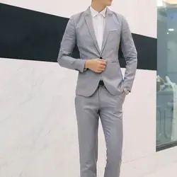 Conjunto de traje Formal de 2 piezas para hombre, vestido de negocios de Boutique, traje de novio de boda, abrigo, chaqueta, pantalones, conjuntos de ropa