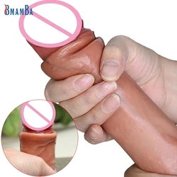 Huge Realistic Penis Sliding Foreskin Females Masturbation Tools Big Dildo Suction Cup Dildos Fake Lesbian Adult Erotic Sex Toys