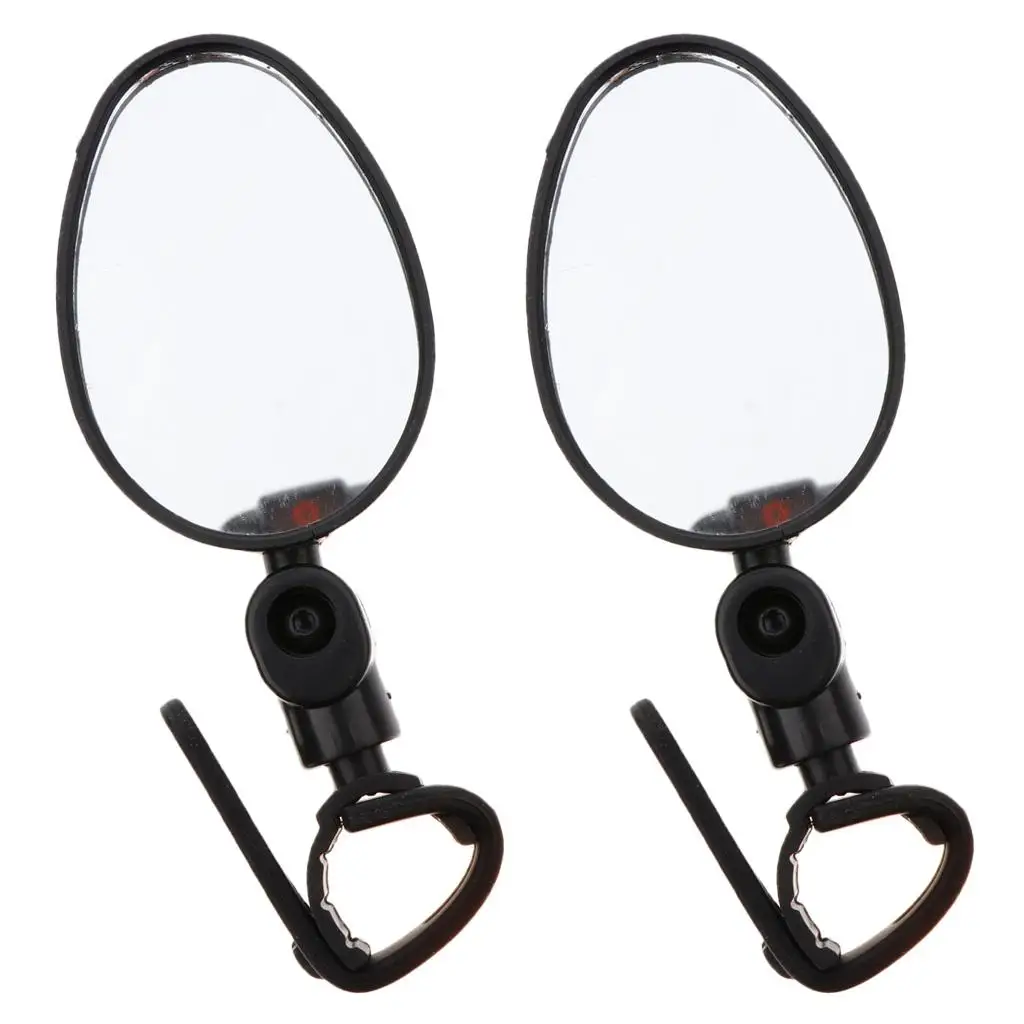 2 Pieces Universal Mini Rotaty Rearview Handlebar Glass Mirror for Mountain Road Bike Cycling