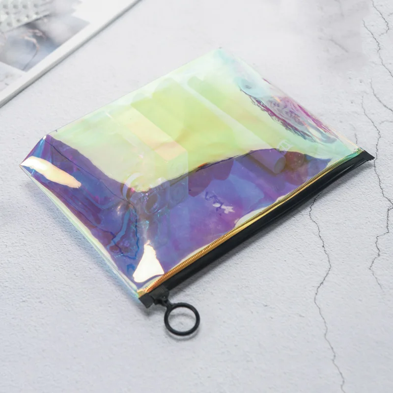 Waterproof Laser Washing Make Up Case Fashion Travel Cosmetic Bag Clear Zipper Makeup Bag Toiletry Brush Bags Organizer Purse