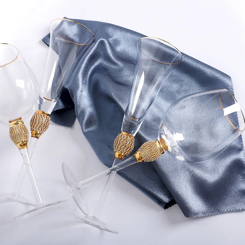 Luxury Champagne Glass Wedding Crystal Wine Glasses European Style Gold Stand Flutes Glasses Goblet Party Valentine's Day Gift