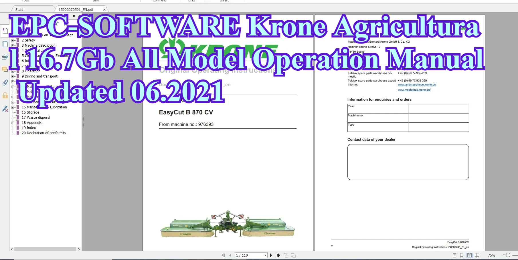 

EPC-SOFTWARE Krone Agricultural 16.7Gb All Model Operation Manual Updated 06.2021