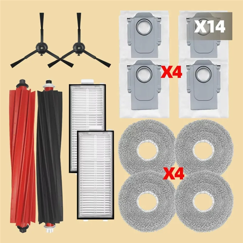 B47B-ل Roborock Qrevo Master/Qrevo سليم فراغ روبوت استبدال الملحقات-الأسطوانة الرئيسية الجانب فرشاة تصفية ممسحة القماش كيس لجميع الغبار