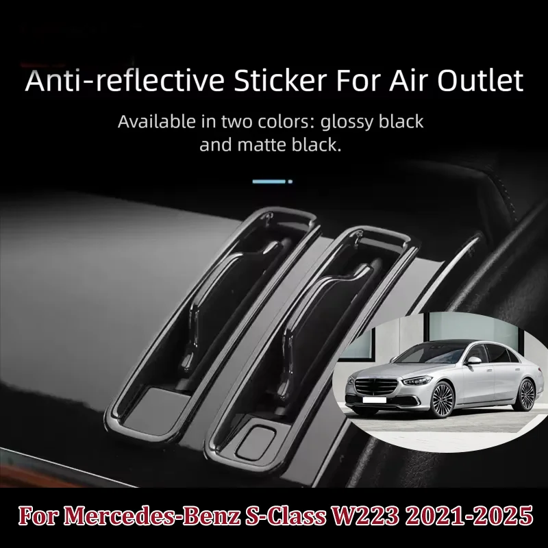 For Mercedes-Benz S-Class W223 2021-2025 Anti-reflective Stickers Air Conditioner Outlet Car Decorative Strips Auto Accessories